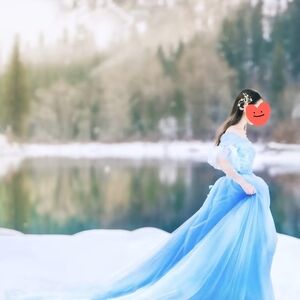 Cinderella light blue prom dress Wedding Gown size S